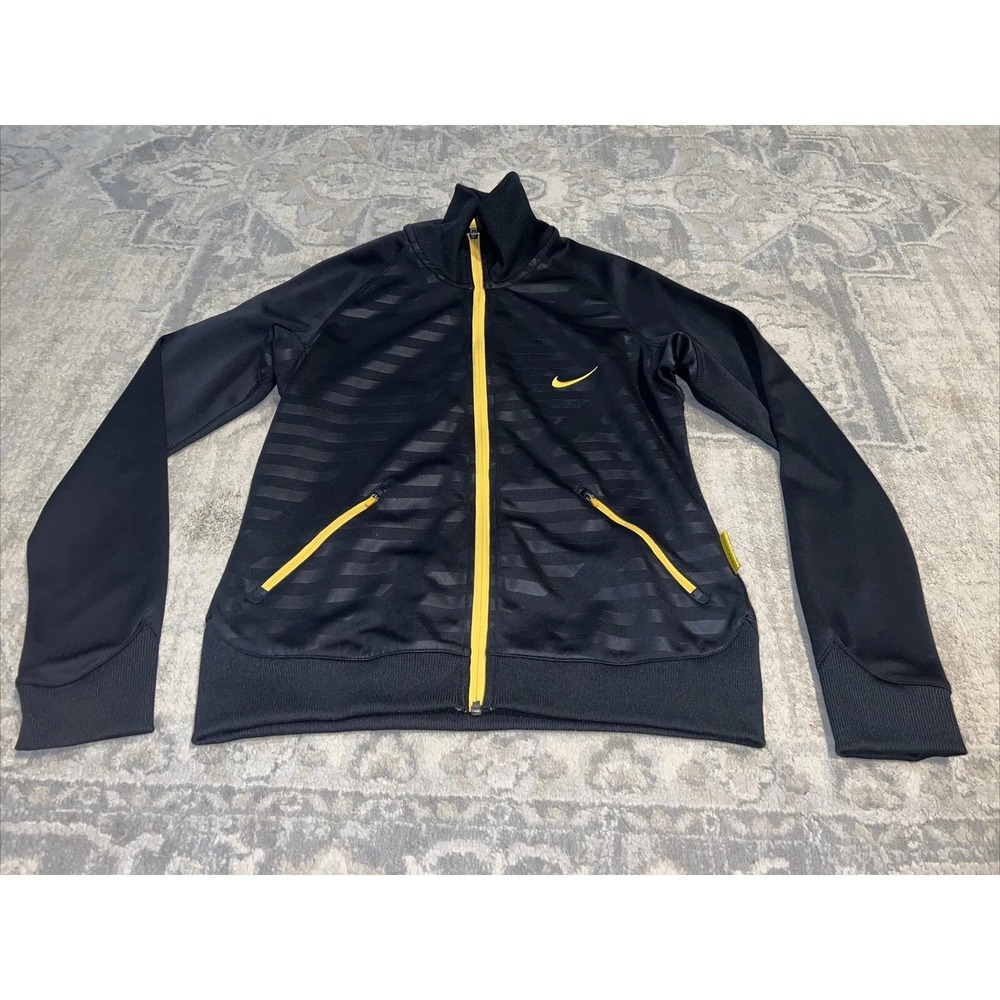 Women's Nike Dri Fit Live Strong Livestrong Black Zip Track Jacket Sz Medium